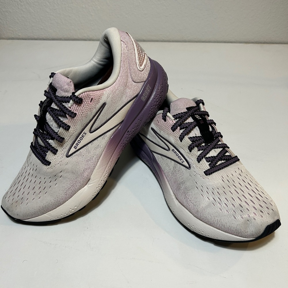 Brooks Ghost 16 Womens Running Shoes Pink Purple 1204071B082 Size 9